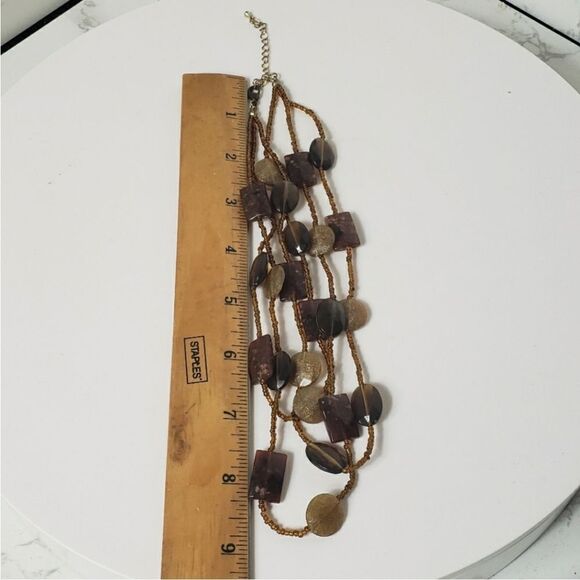 MULTI-STRAND Seed Bead & Large Resin Beaded Necklace - Picture 5 of 6